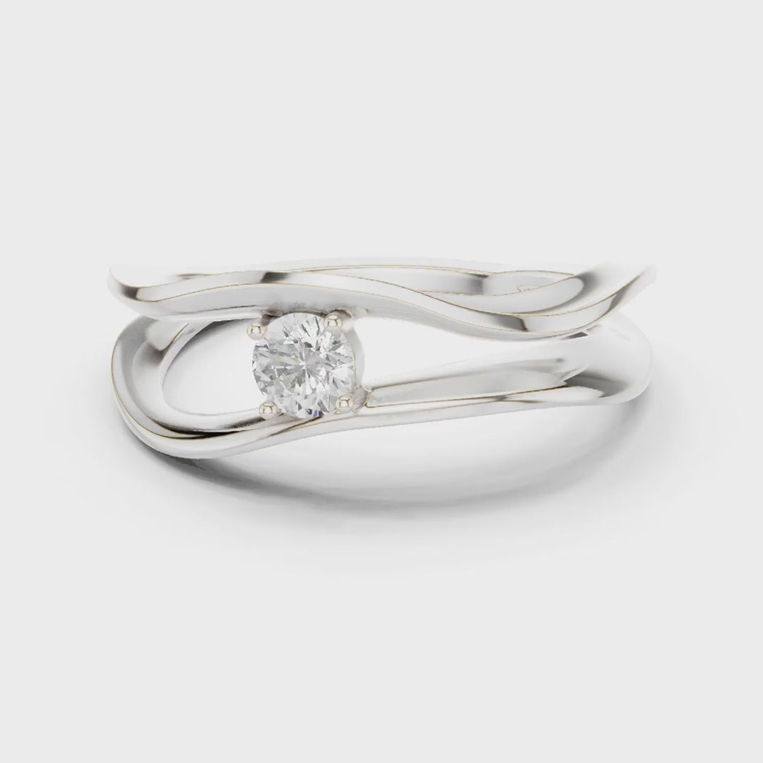 .17 Ct. Round Diamond Solitaire Ring with Double Wrap Band (SBWR(66)) 3