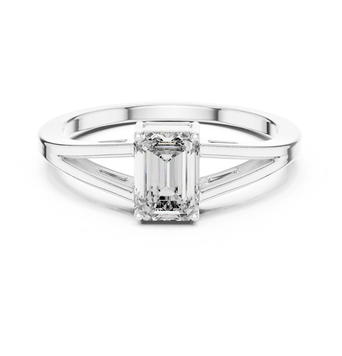 .70 Ct. Emerald-Cut Diamond Ring with Elegant Split Shank 3