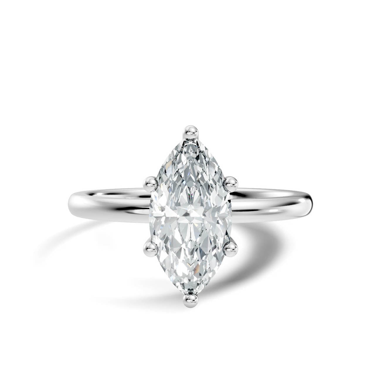 .50-1.00 Ct. Marquise Cut Diamond Solitaire Ring with Classic Prong Setting 3