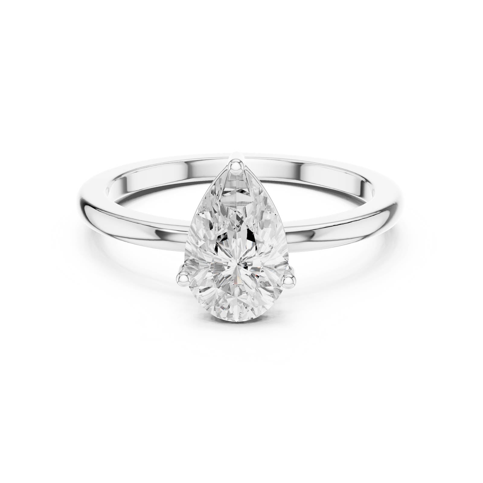 1.00 Ct. Pear Shape Diamond Solitaire Ring with Three-Prong Setting (DDLR-1080) 3
