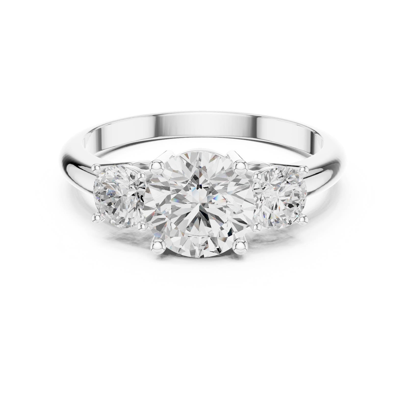 1.60 Ct. Round Diamond Three-Stone Ring with Classic Prong Setting (DDLR-1099) 3