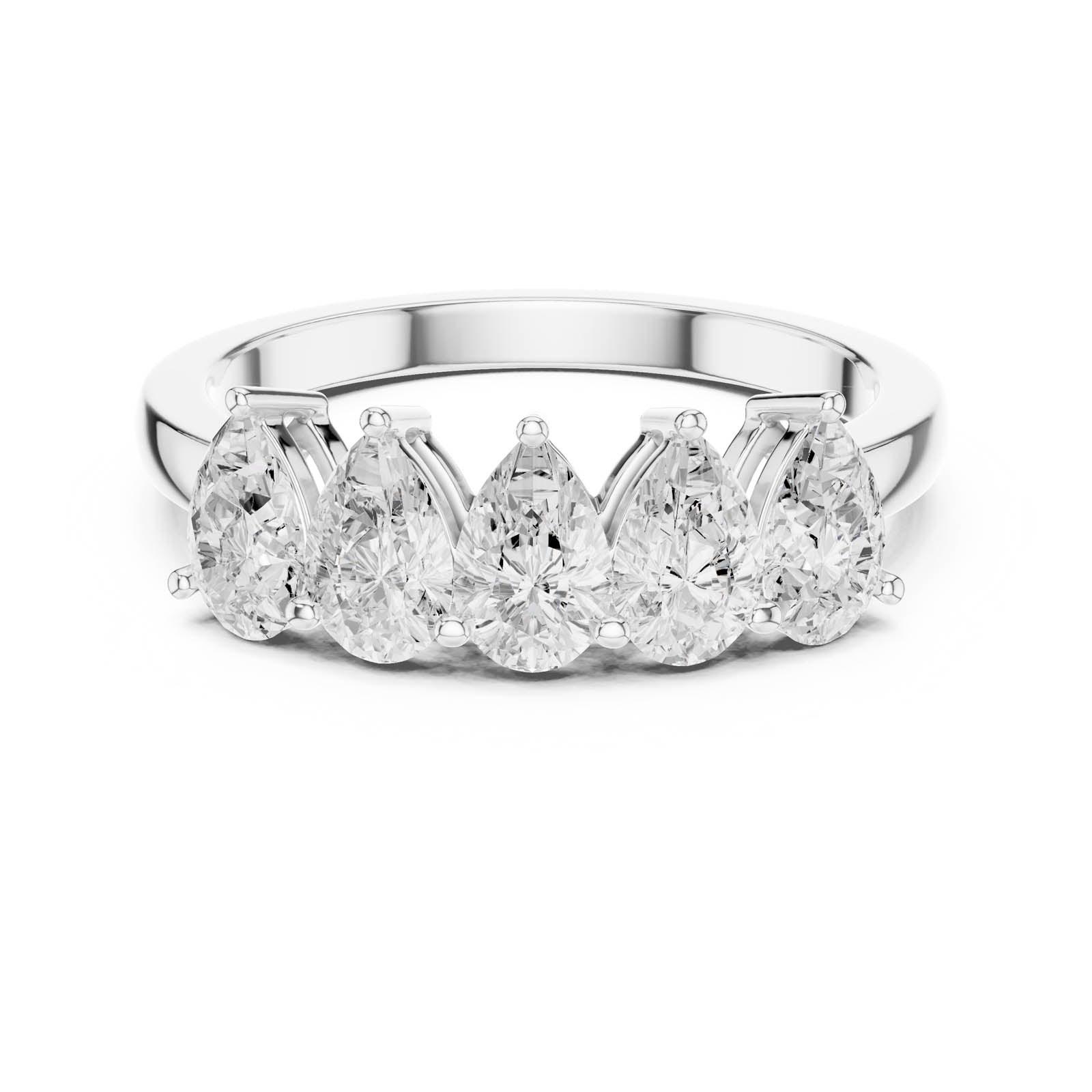 1.10 Ct. Pear Diamond Crown Wedding Band (DDLR-1121) 3
