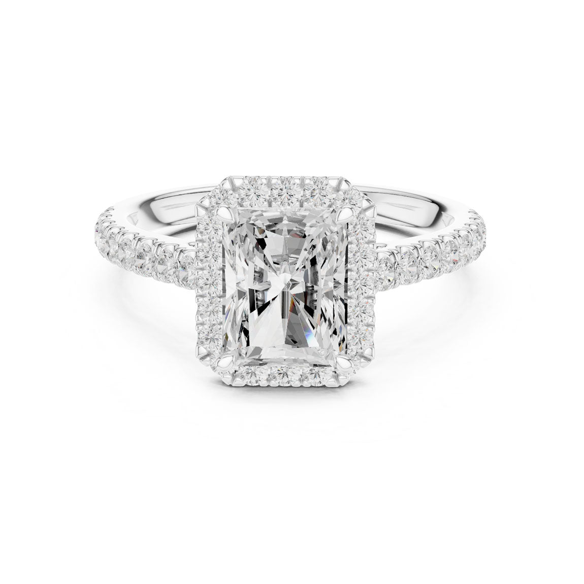 2.00 Ct. Radiant Cut Diamond Halo Engagement Ring (DDLR-118-RA) 3