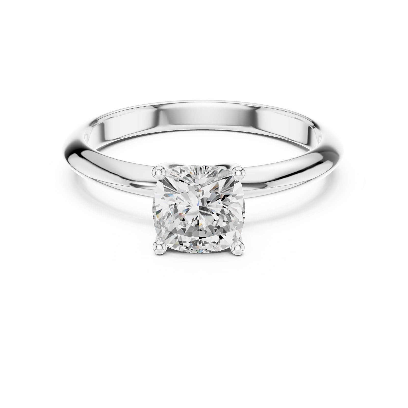 1.00 Ct. Classic Cushion Diamond Solitaire Ring with Four-Prong Setting (DDLR-146-CU) 3