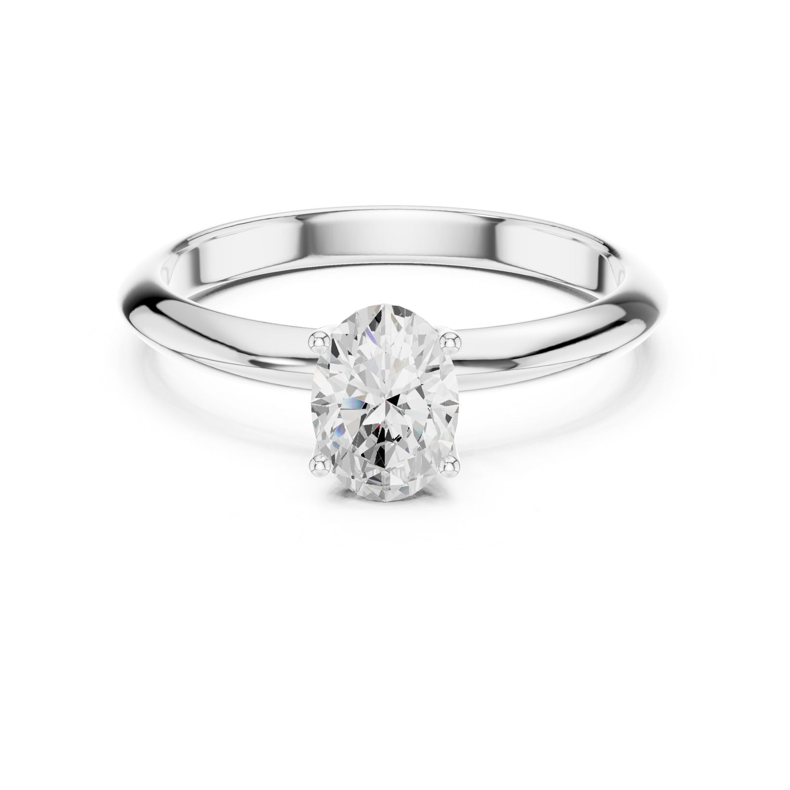 1.00 Ct. Classic Oval Diamond Solitaire Ring with Four-Prong Setting (DDLR-146-OV)
