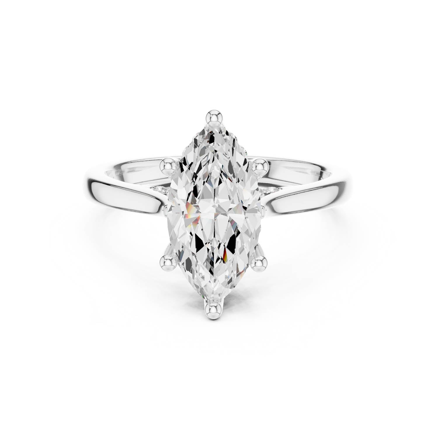 2.14 Ct. Cathedral Marquise Diamond Ring with Hidden Halo (DDLR-163-R00837-MQ) 3