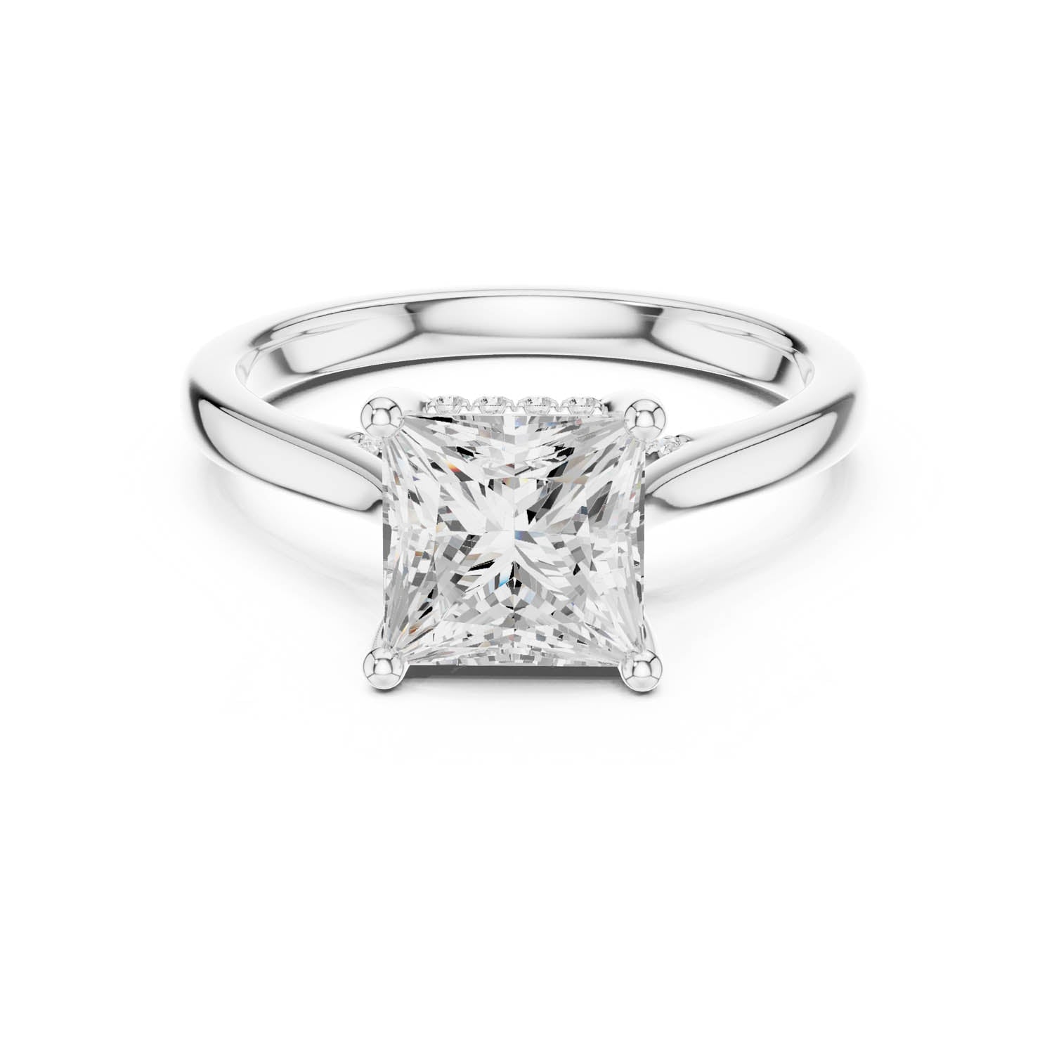 2.14 Ct. Classic Princess Cut Diamond Ring with Cathedral Setting and Hidden Halo (DDLR-163-R00837-PR) 3