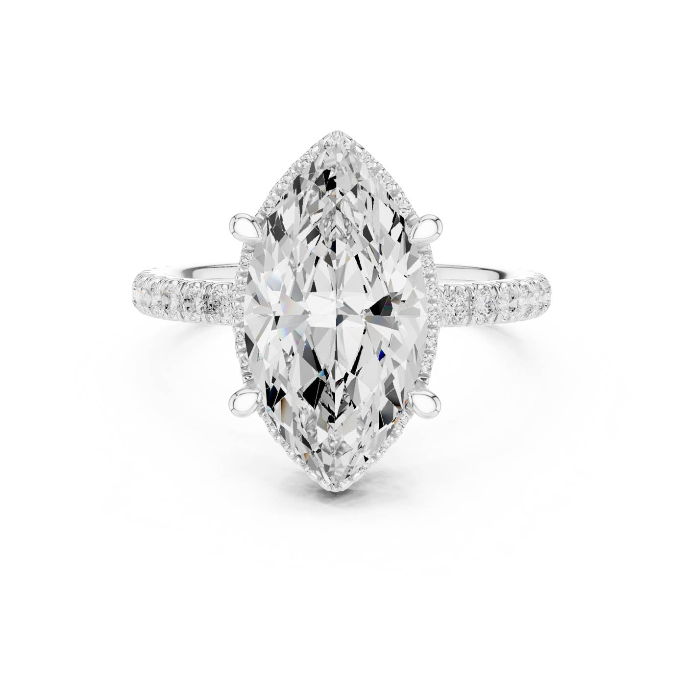 4.20 Ct. Marquise Cut Diamond Halo Pavé Ring (DDLR-172-MQ)