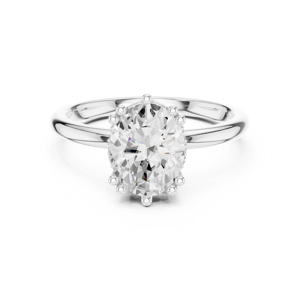 2.04 Ct. Oval Cut Diamond Ring with Hidden Halo (DDLR-254 - R00847-OV) 3