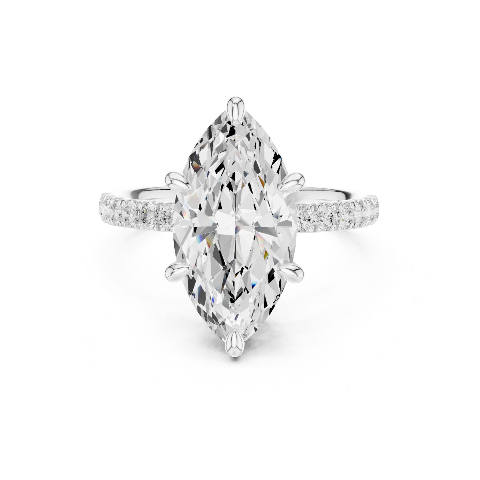 4.62 Ct. Classic Marquise Diamond Ring with Hidden Halo and Pavé Band Setting (DDLR-259-MQ)