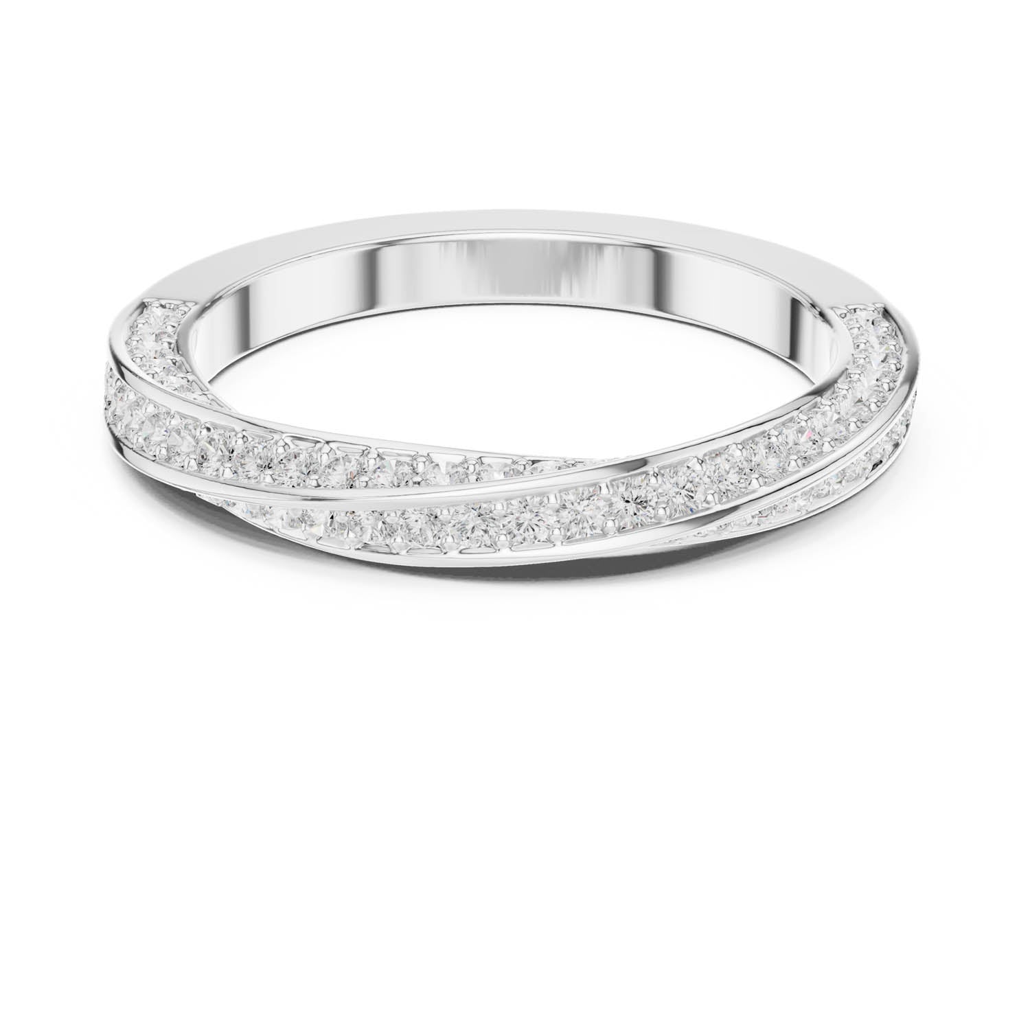 .72 Ct. Diamond Crisscross Wedding Band with Pavé Setting (DDLR-377)