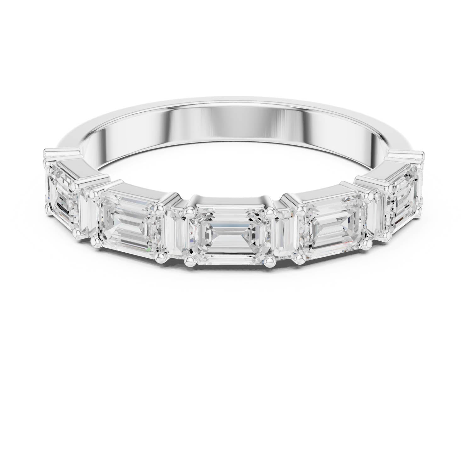 .85 Ct. Graduated Emerald Cut Diamond Half Eternity Wedding Band (DDLR-385)