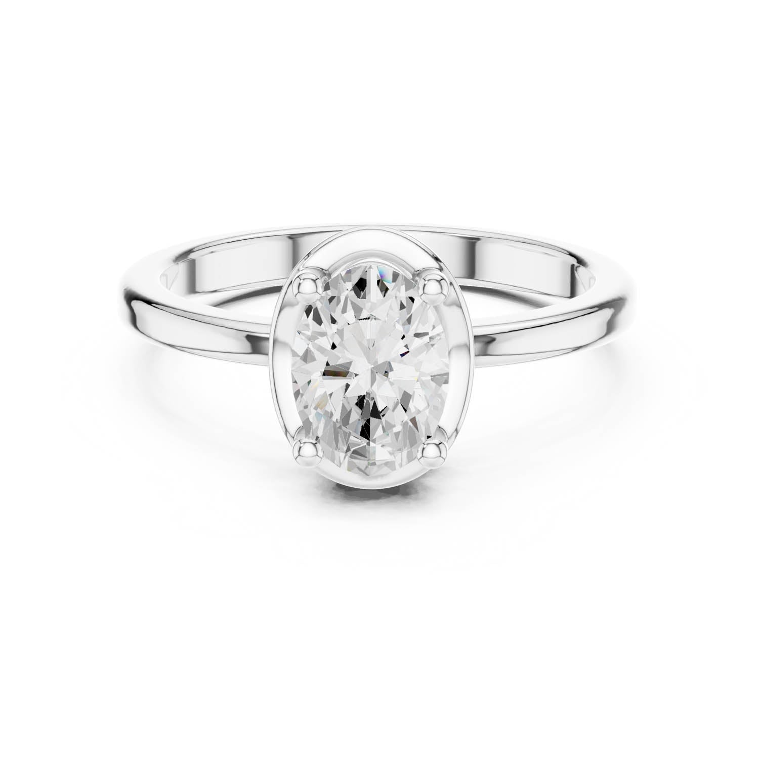 1.02 Ct. Oval Diamond Solitaire Ring with Four-Prong Setting (DDLR-504) 3