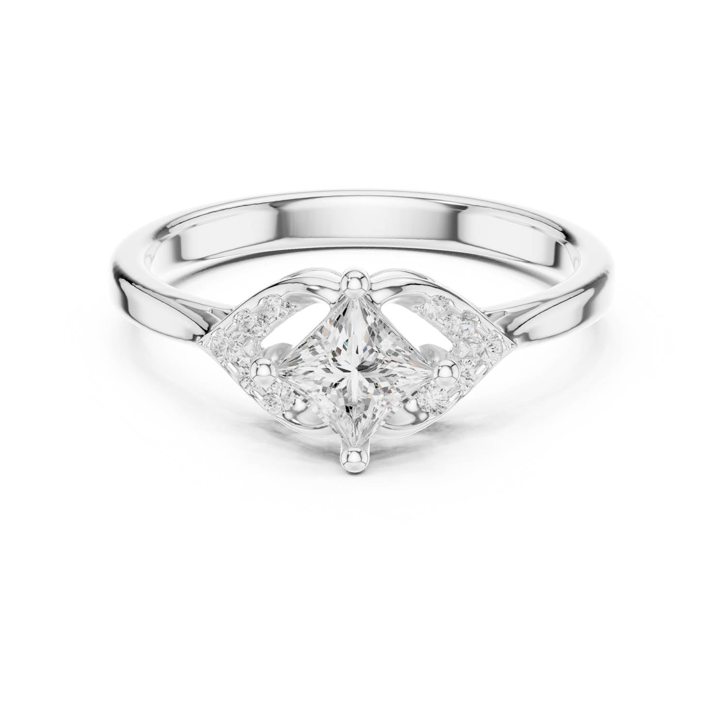 .47 Ct. Princess Cut Diamond Ring with Side Accents (DDLR-515)