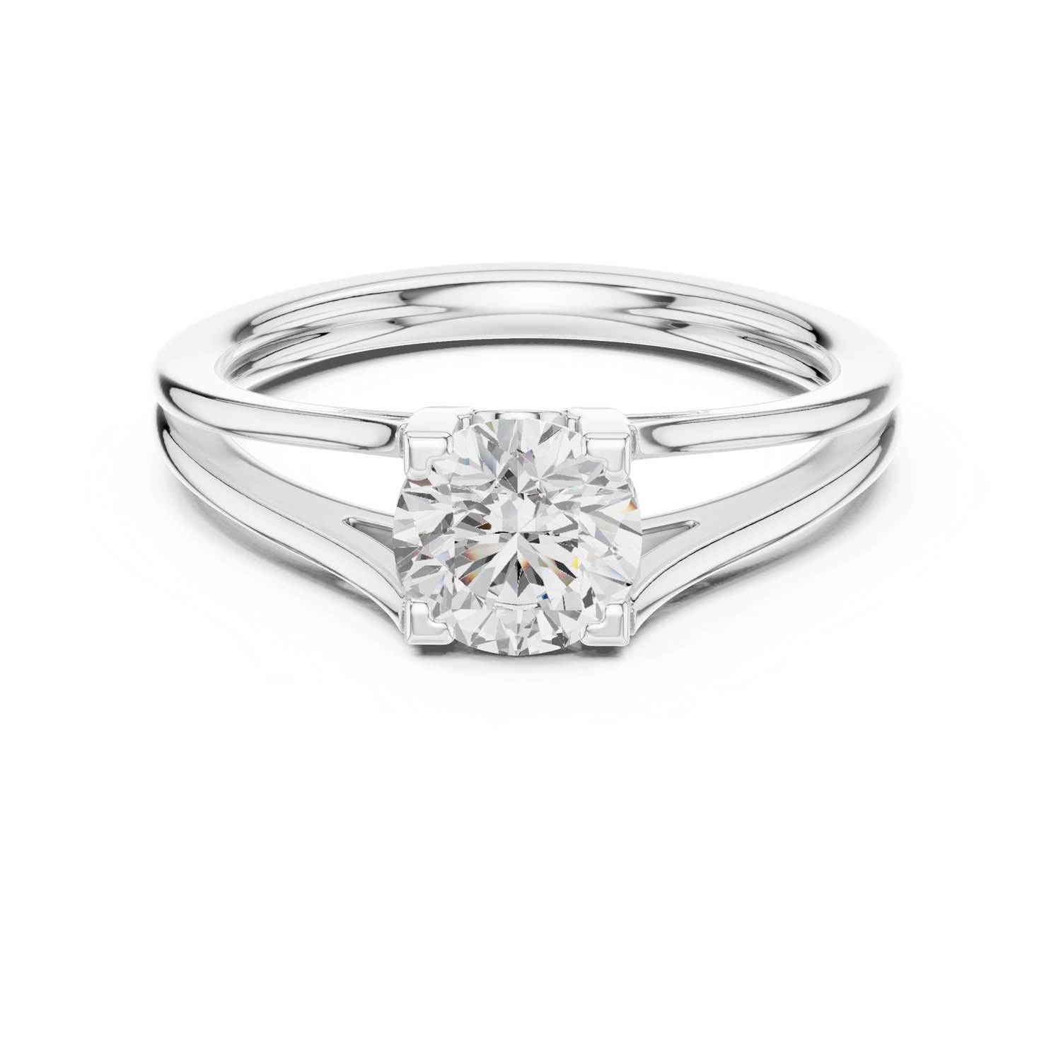 .85 Ct. Classic Round Diamond Solitaire Ring with Split Shank Design (DDLR-544) 3