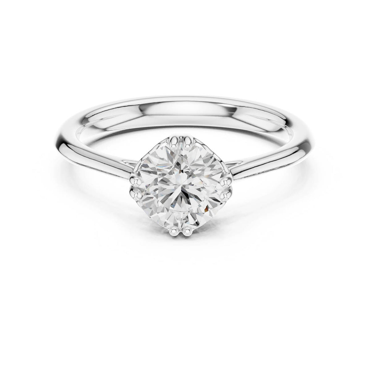 .05-1.00 Ct. Round Diamond Solitaire with Four Split Claw Prongs