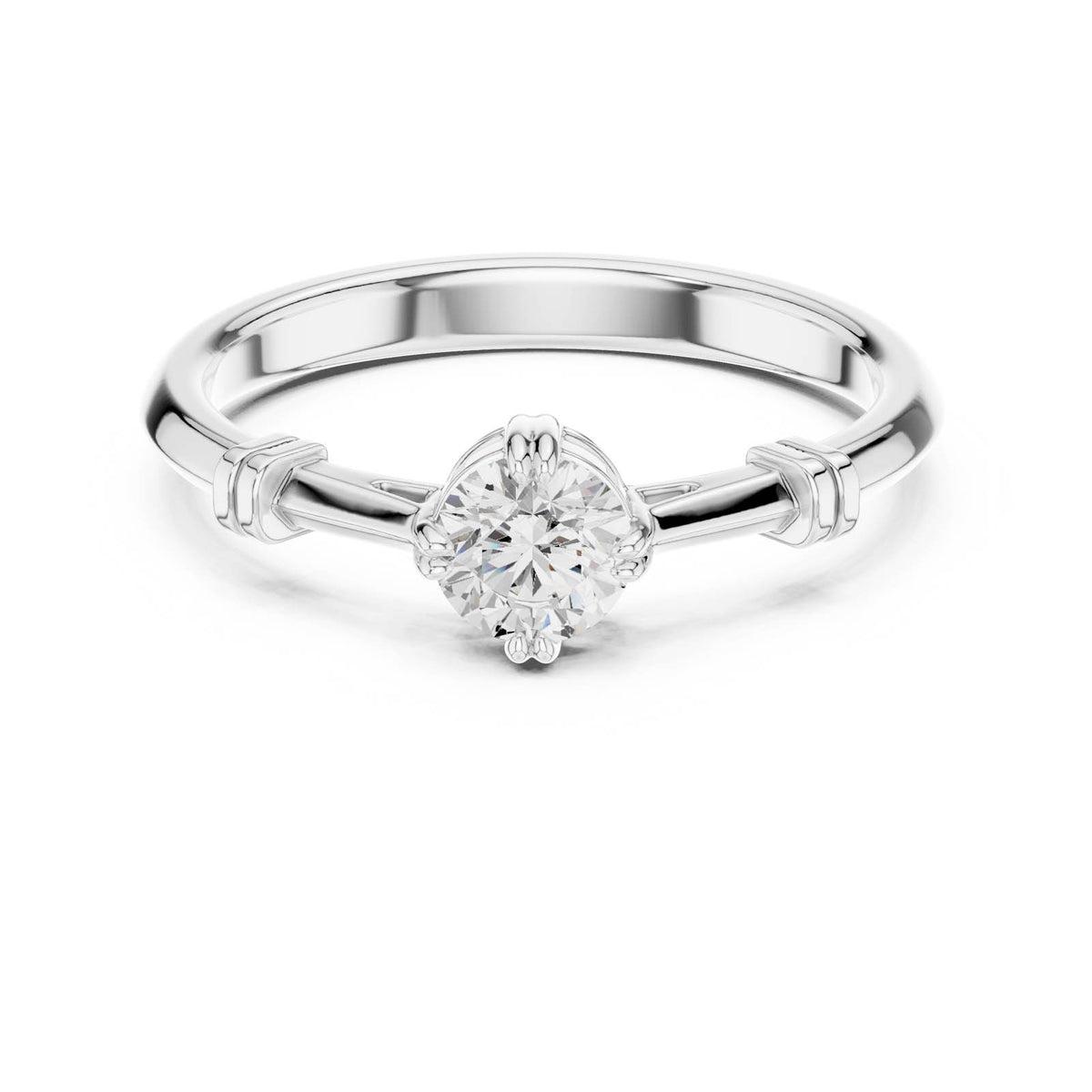 .35 Ct. Round Diamond Solitaire Ring with Sculpted Knot Detail