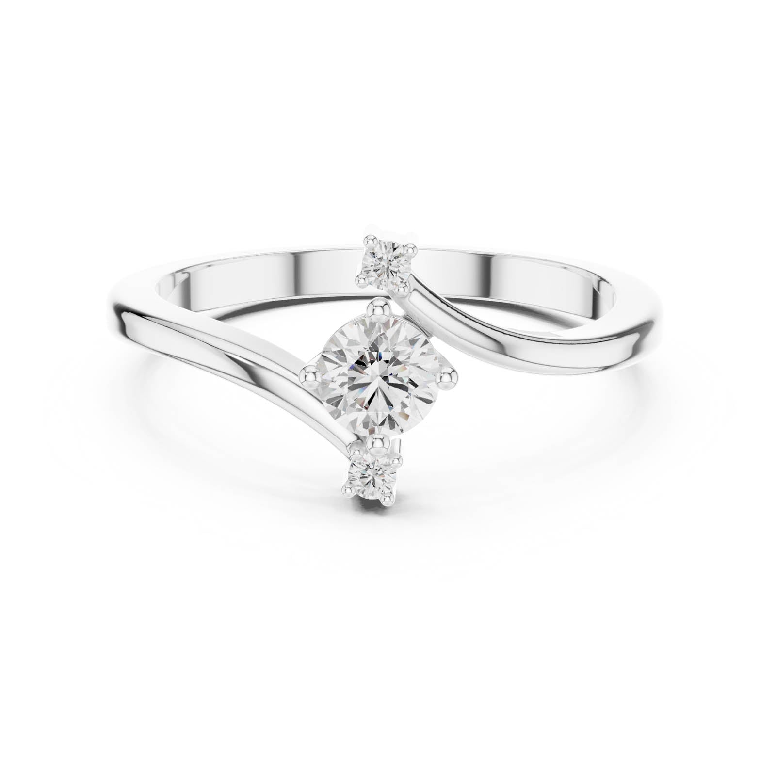 .29 Ct. Round Diamond Bypass Ring with Accent Stones (DDLR-831) 3