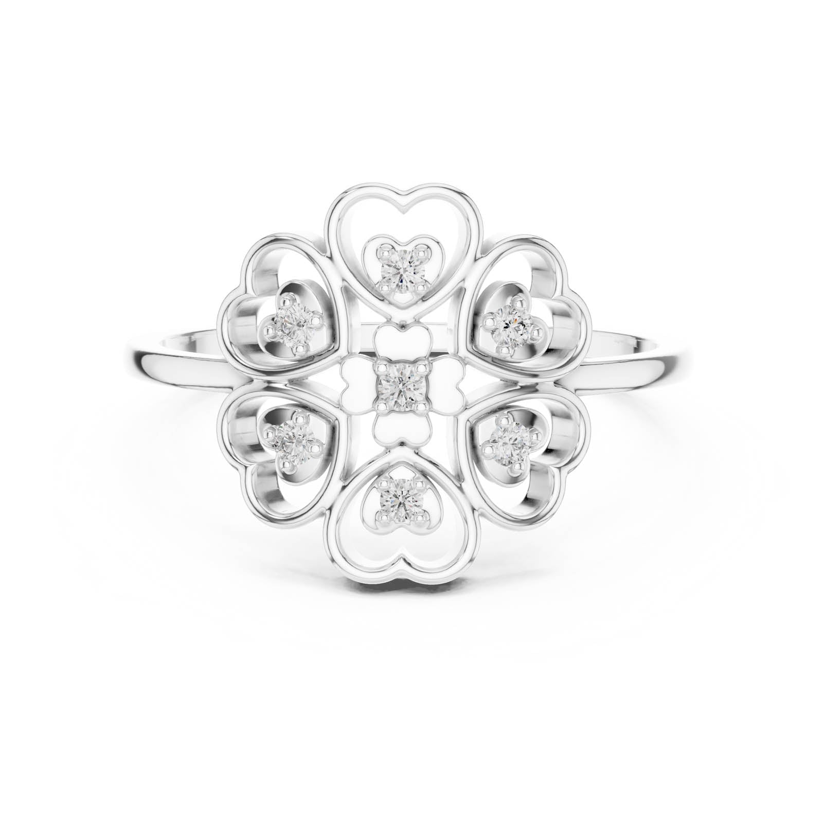 .07 Ct. Diamond Heart Floral Ring (DR-6189)