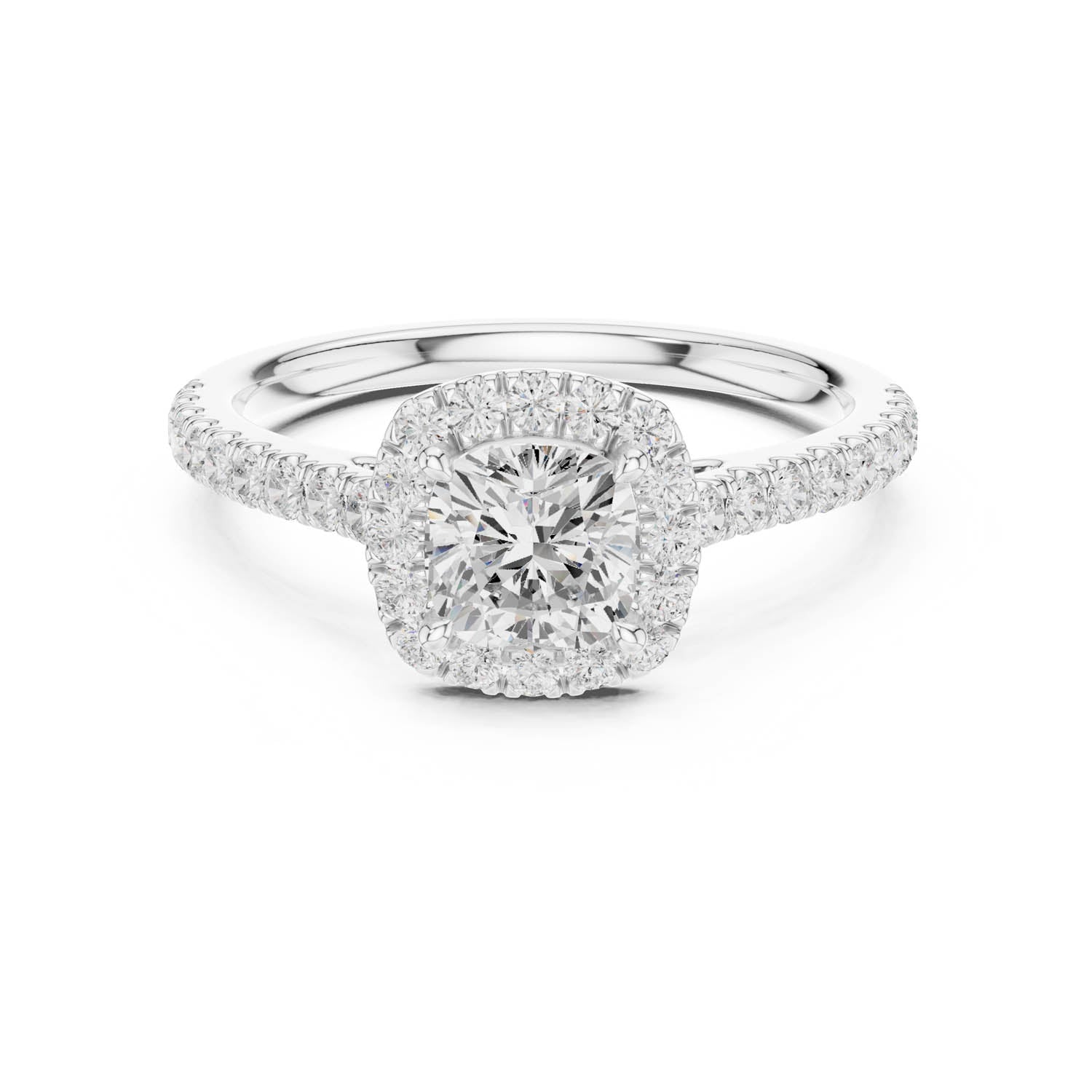 1.39 Ct. Cushion Cut Diamond Halo Engagement Ring (DYOR-113-CU)