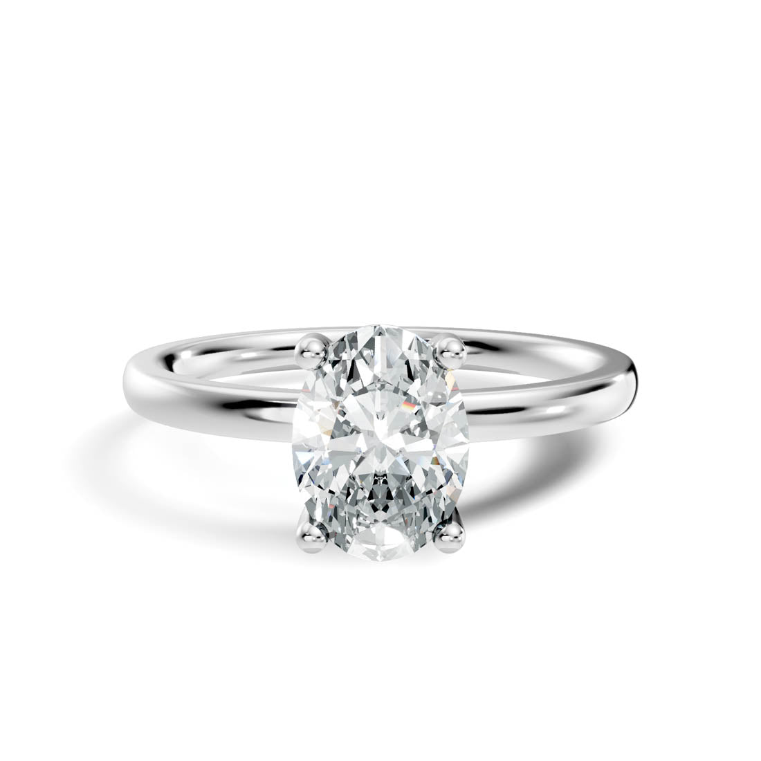 .50-1.00 Ct. Oval Diamond Solitaire Ring with Four-Prong Setting 3