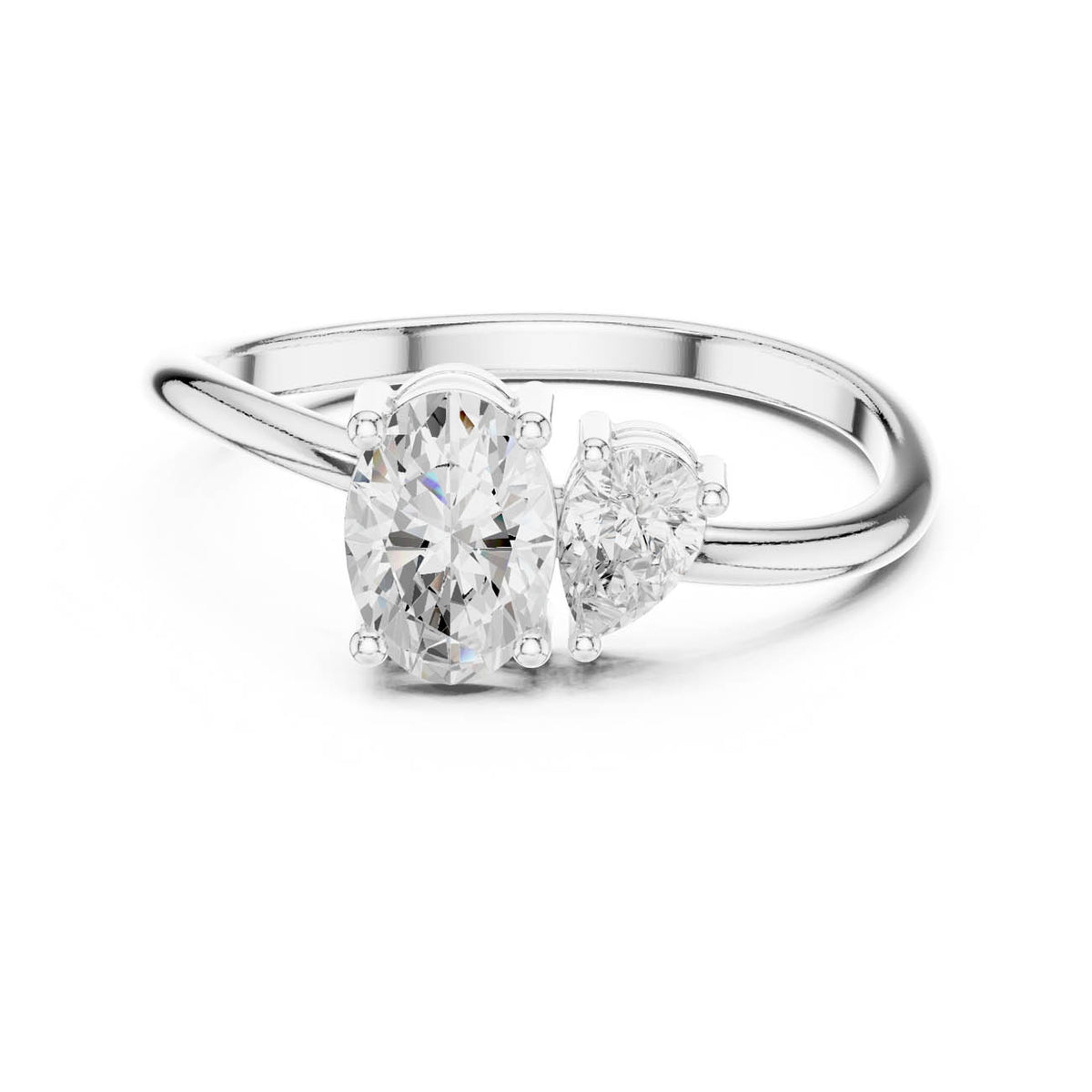 .65 Ct. Oval and Pear Diamond Two-Stone Ring 3