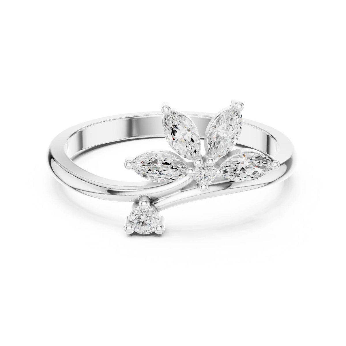 .26 Ct. Marquise and Round Diamond Floral Bypass Ring (HLR-259) 3