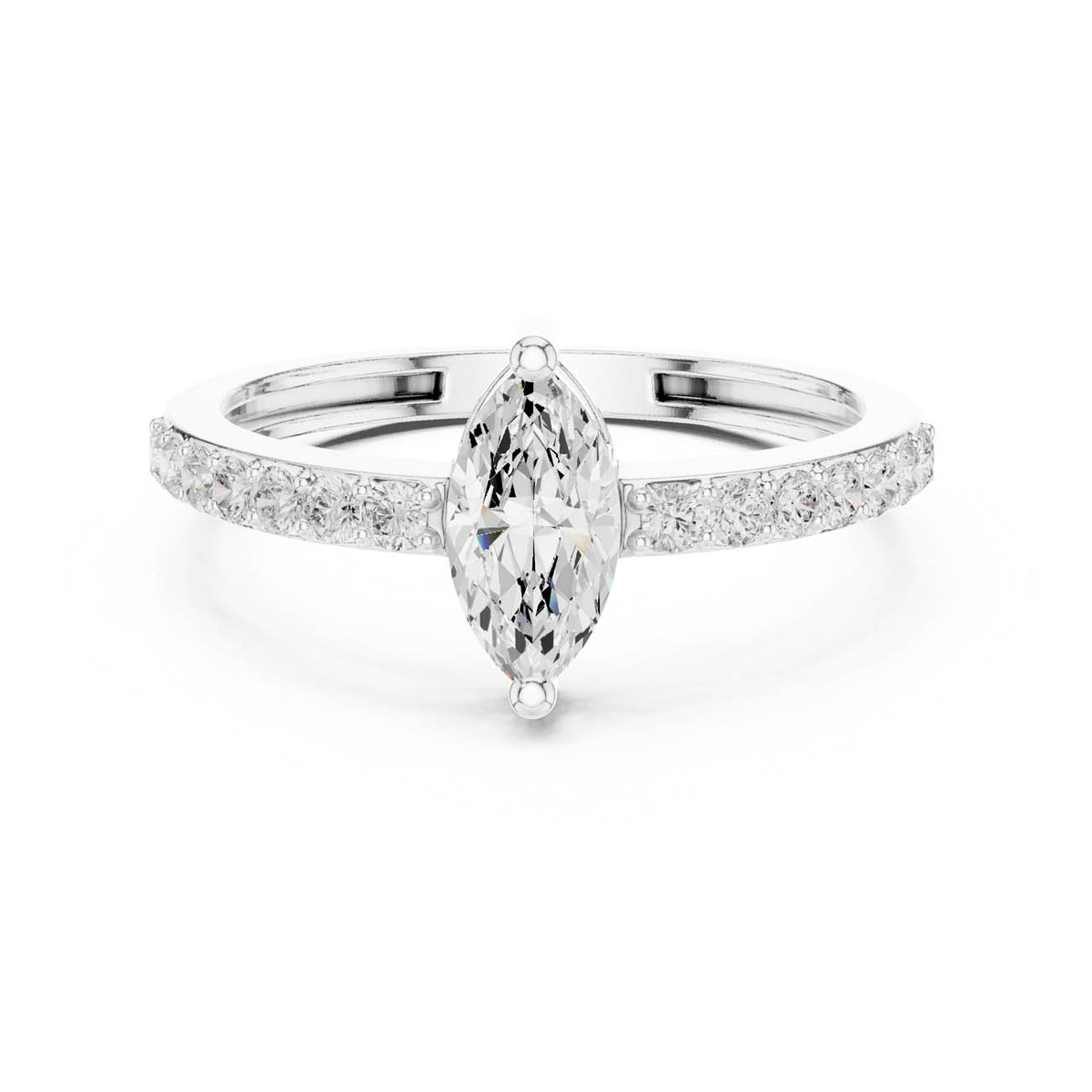 .69 Ct. Marquise Cut Diamond Solitaire with Pavé Band
