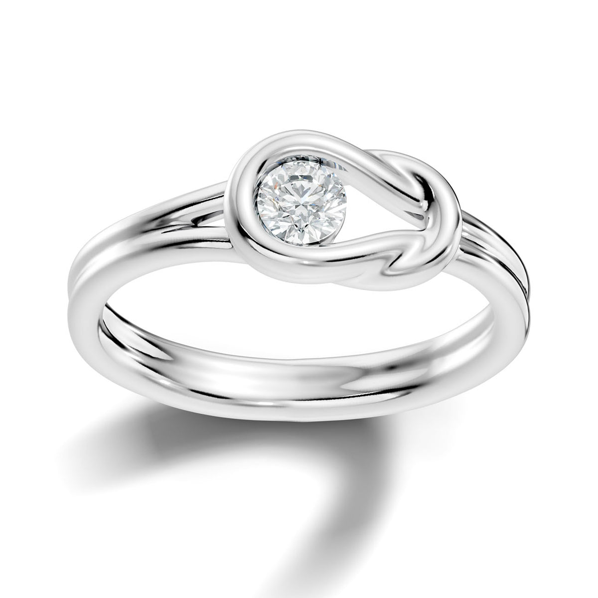 .25 Ct. Round Diamond Swirl Bezel Ring with Sculpted Loop Setting 3
