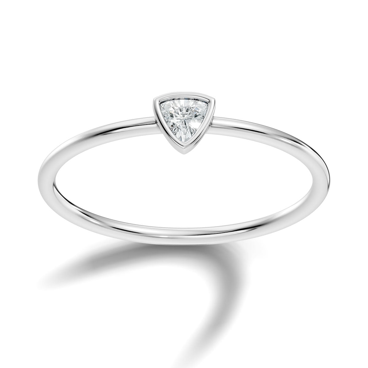 .10 Ct. Trillion Diamond Bezel Solitaire Ring