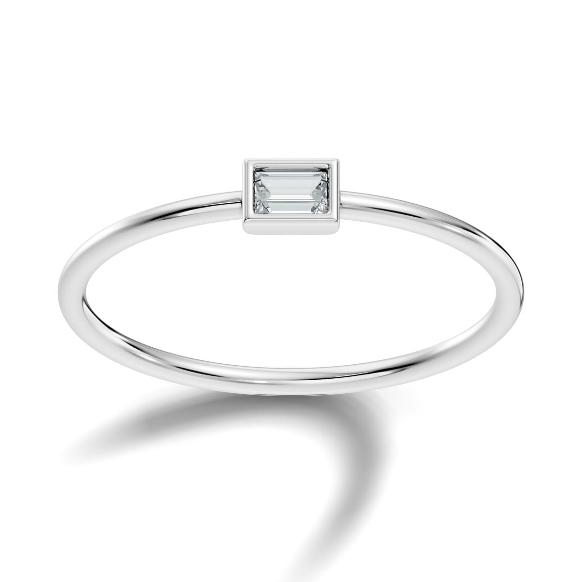 .10 Ct. Baguette Diamond Solitaire Bezel Ring 3
