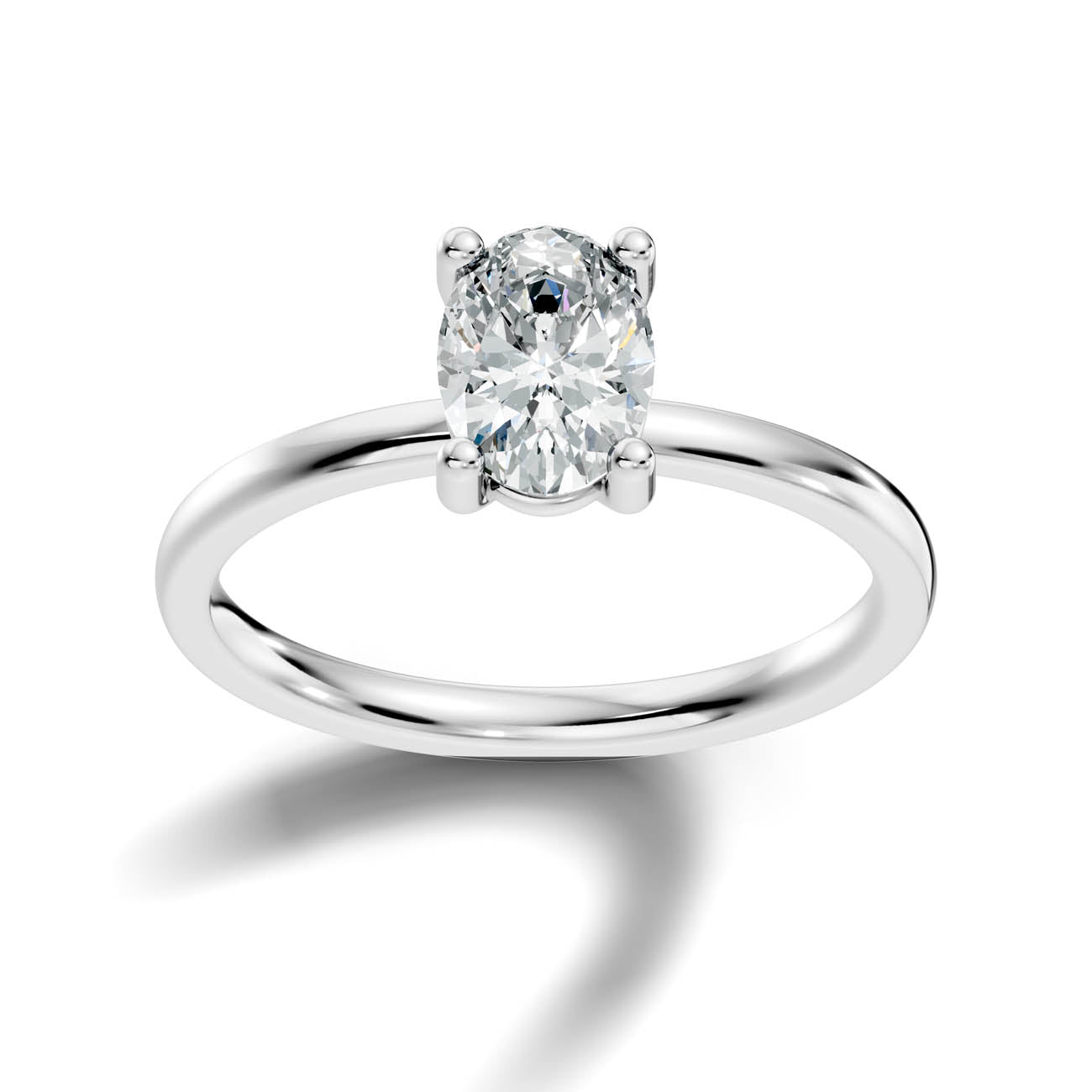 1.00 Ct. Oval Cut Diamond Solitaire Engagement Ring