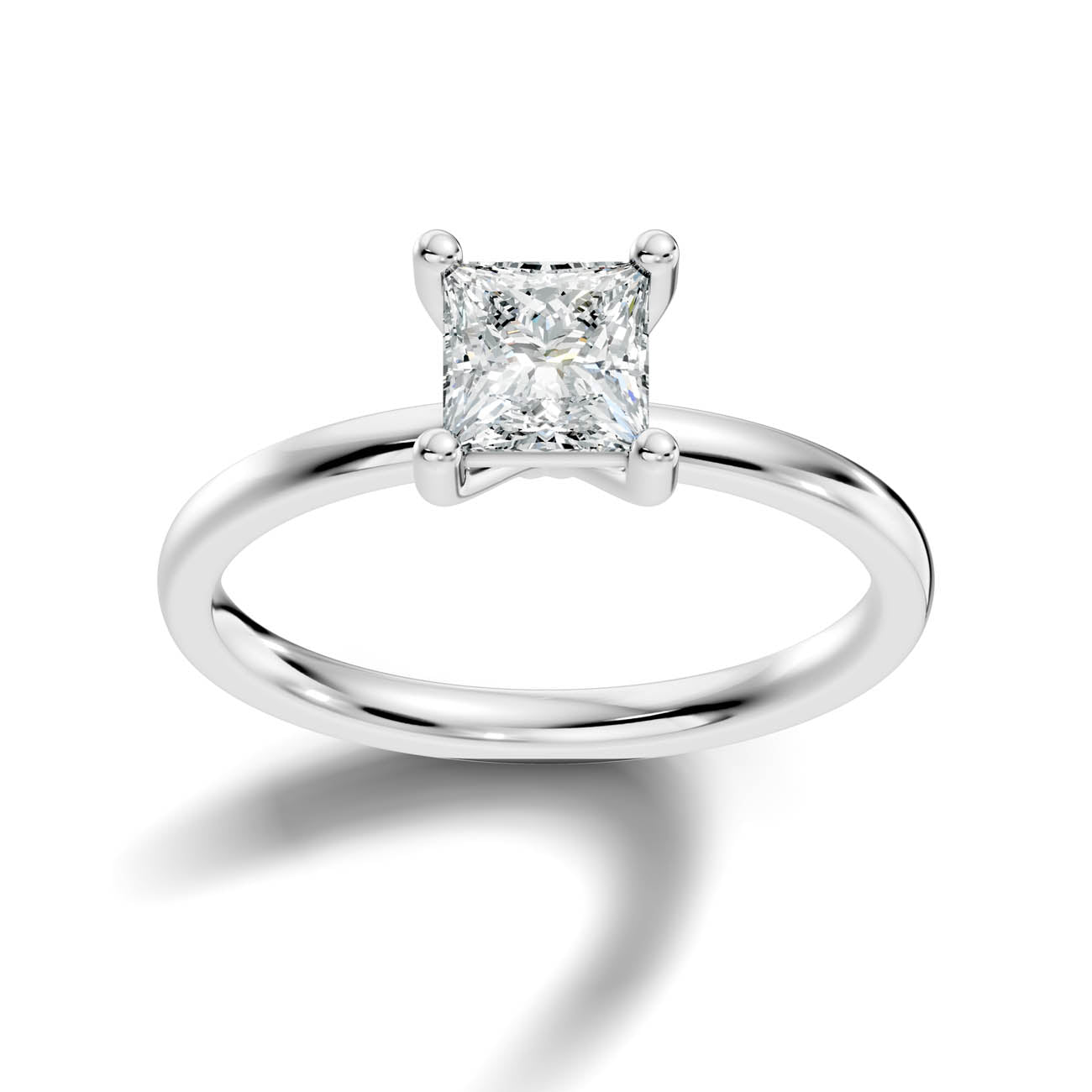 1.00 Ct. Princess Cut Diamond Solitaire Ring
