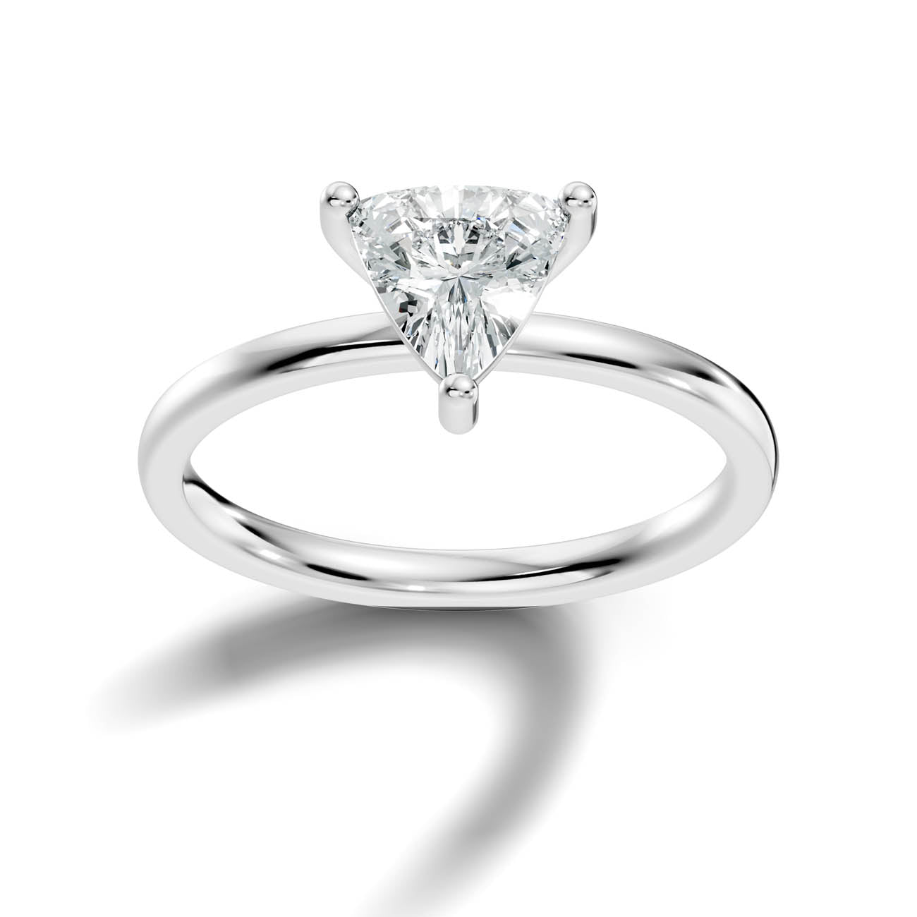 1.00 Ct. Trillion Cut Diamond Solitaire Ring with Three-Prong Setting 3