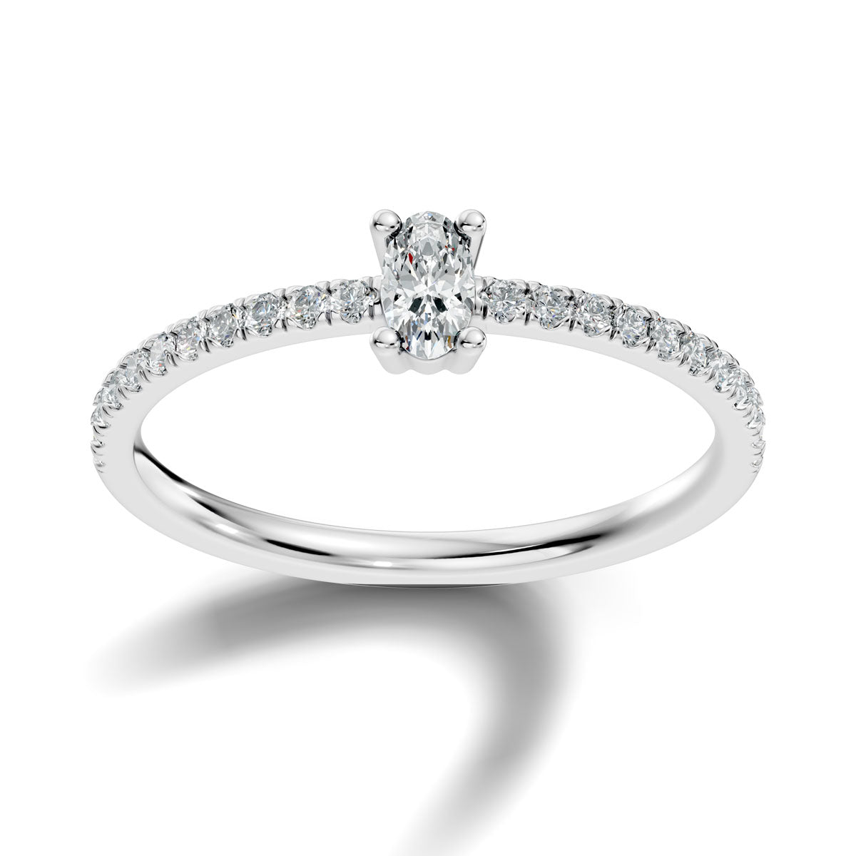 .30 Ct. Oval Diamond Engagement Ring with Pavé Band