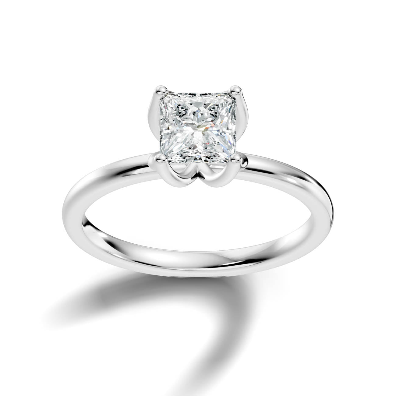 .50-1.50 Ct. Princess Cut Diamond Solitaire Ring with Four-Prong Setting