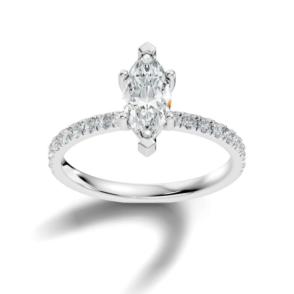 .50-1.50 Ct. Marquise Diamond Ring with Pavé Band 3