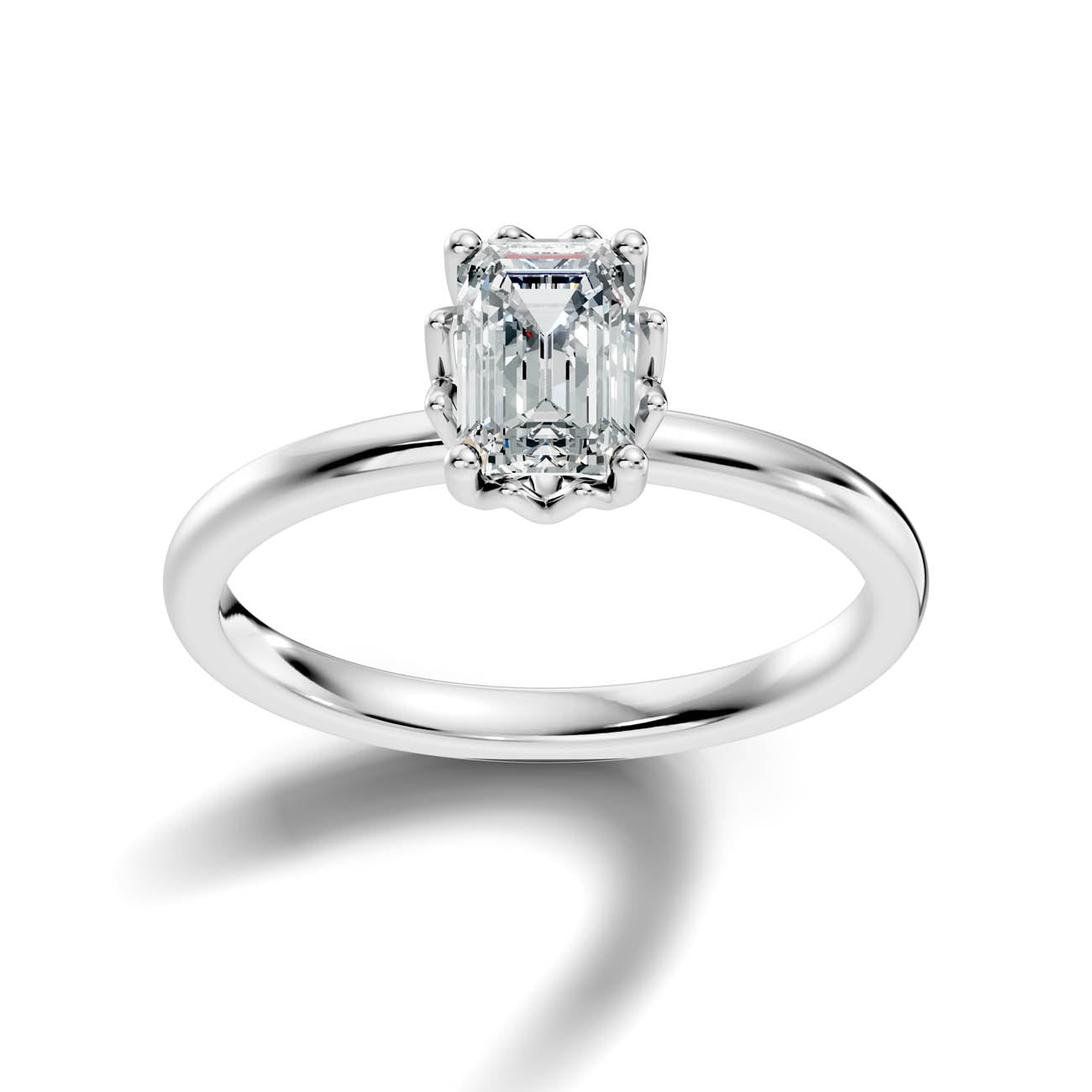 .50-1.50 Ct. Classic Emerald-Cut Diamond Solitaire Ring with Eight-Prong Setting 3