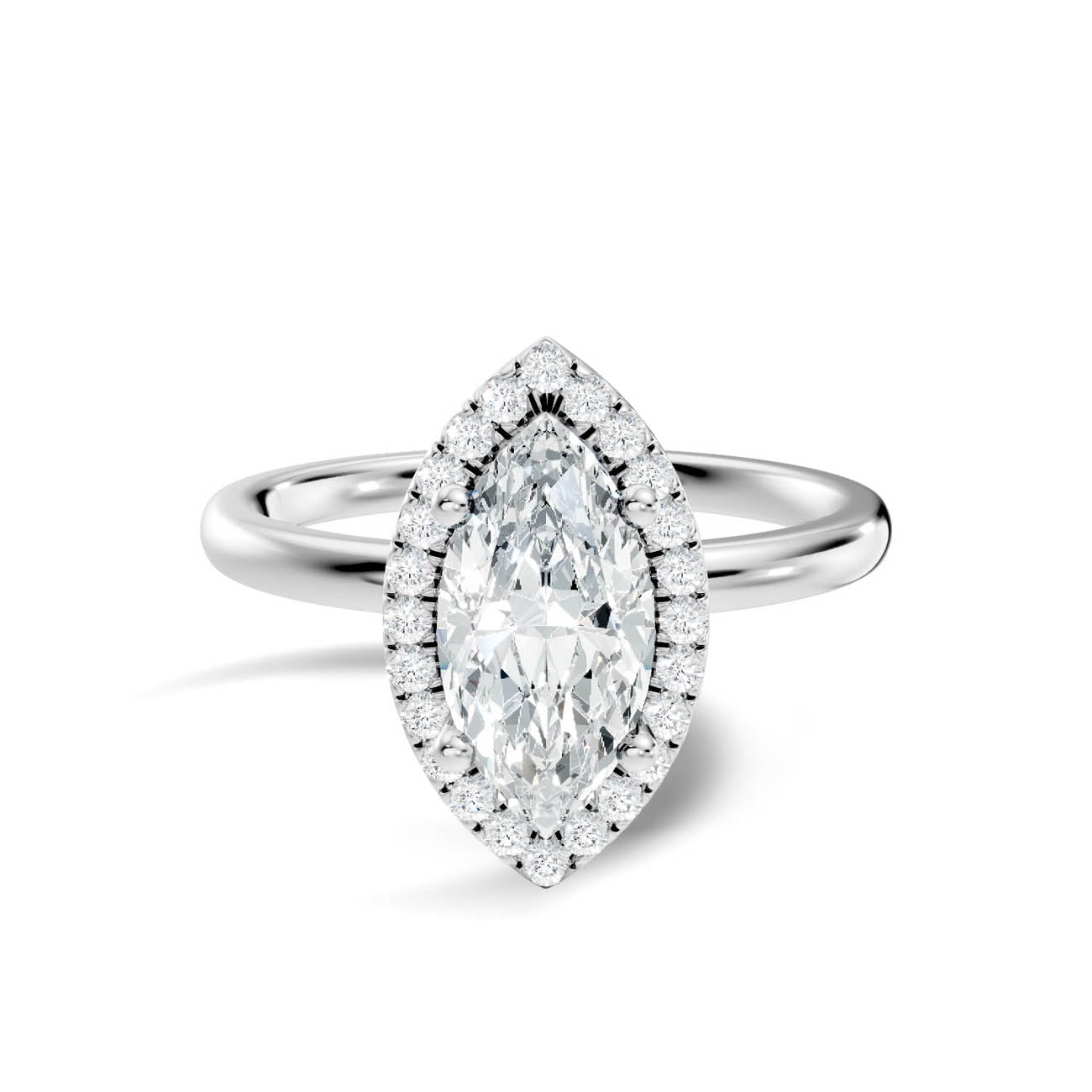 .50-1.50 Ct. Marquise Diamond Halo Engagement Ring