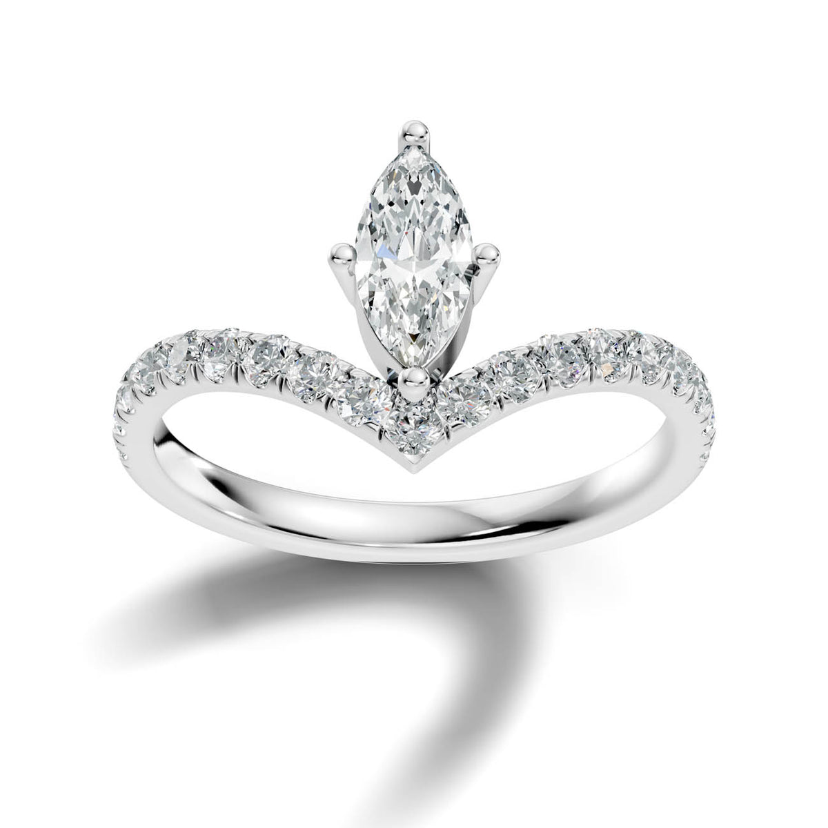 .92 Ct. Marquise Cut Diamond Chevron Pavé Ring