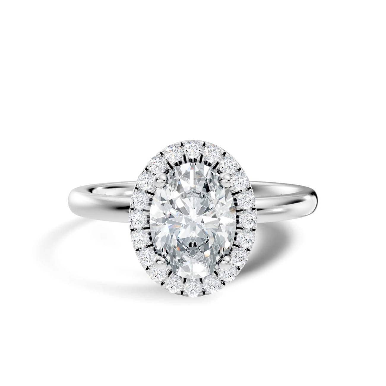 .50-1.50 Ct. Oval Diamond Halo Engagement Ring 3
