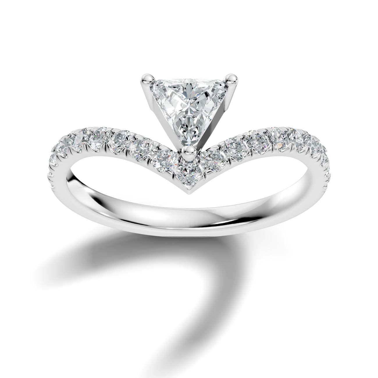 .92 Ct. Trillion Cut Diamond Chevron Pavé Ring 3