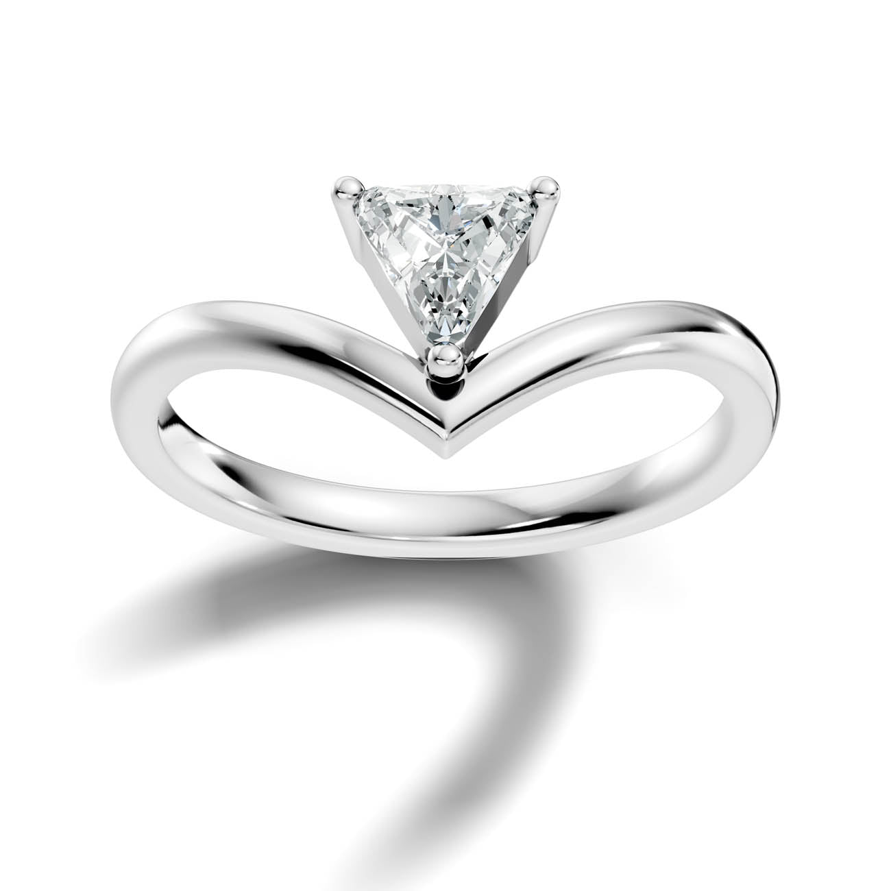 .50 Ct. Trillion Cut Diamond Chevron Solitaire Ring