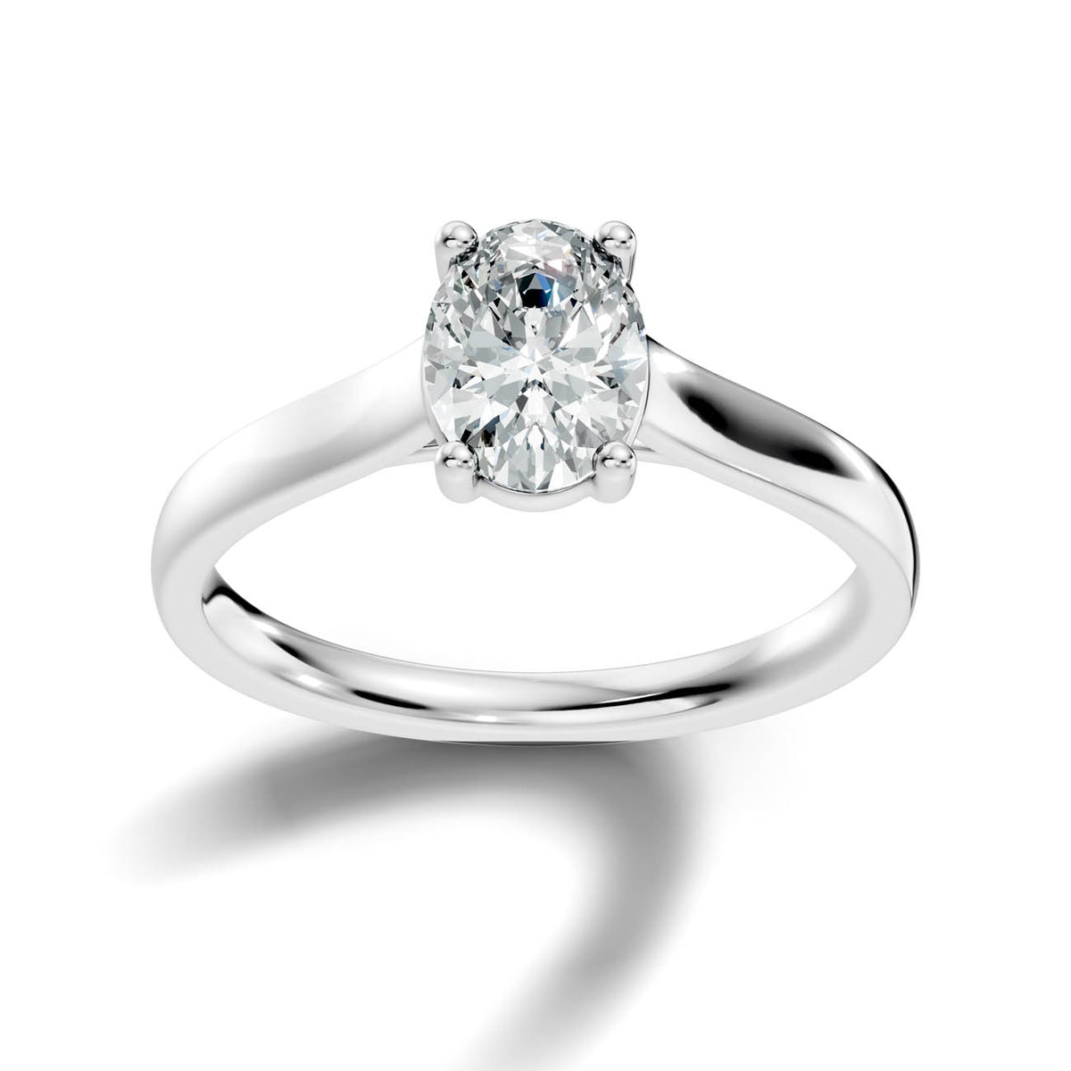 1.00 Ct. Oval Cut Diamond Solitaire Ring with Four-Prong Setting