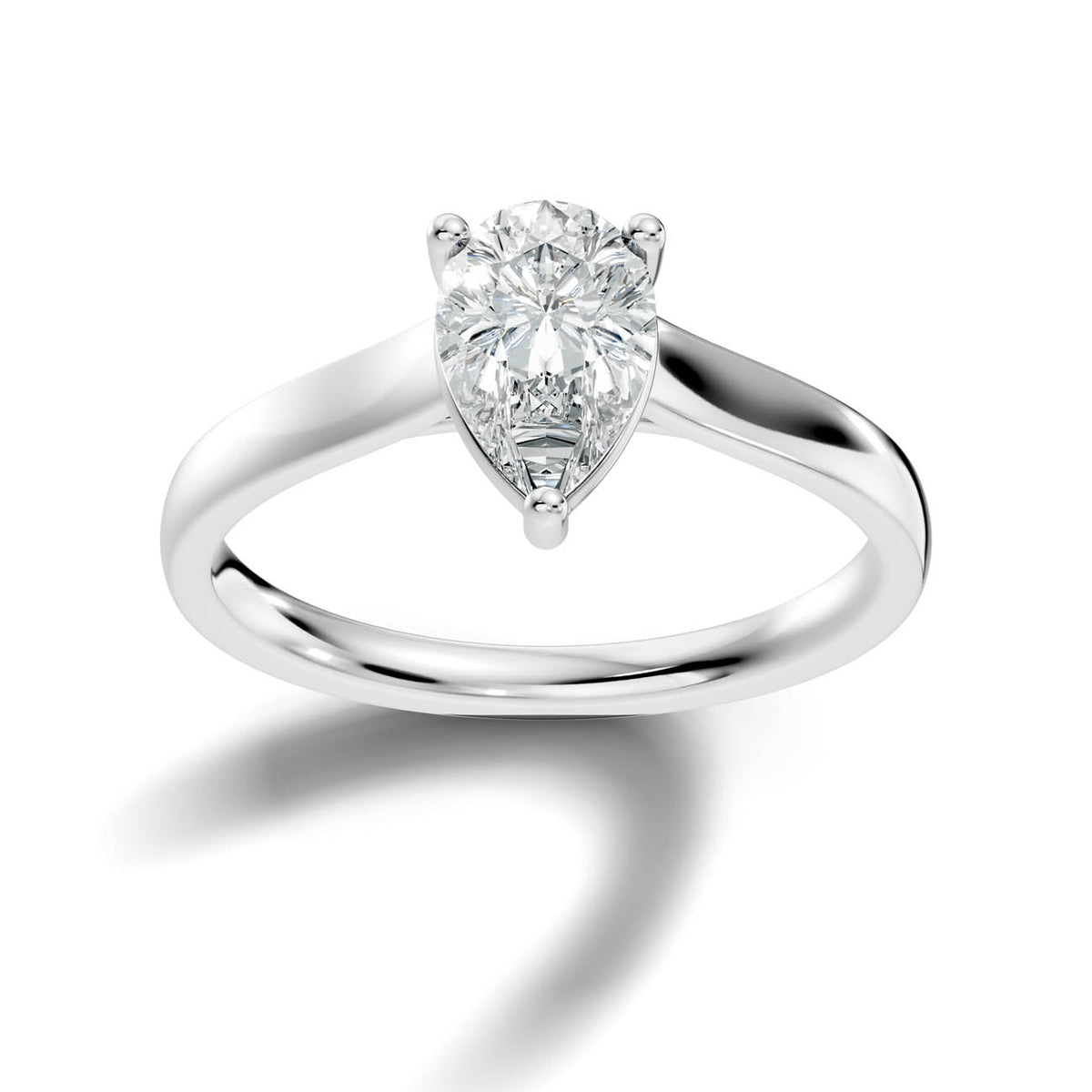 1.00 Ct. Pear Cut Diamond Solitaire Ring with Classic Three-Prong Setting 3