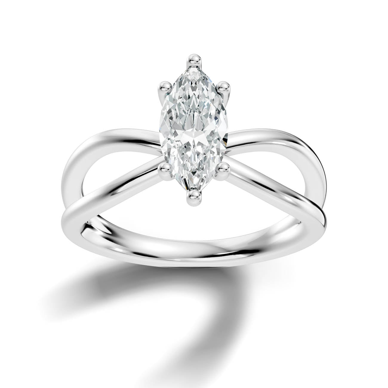 1.00 Ct. Marquise Diamond Crossover Solitaire Ring 3
