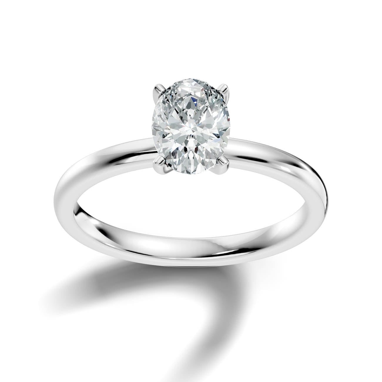 1.00 Ct. Oval Cut Diamond Solitaire Engagement Ring 3