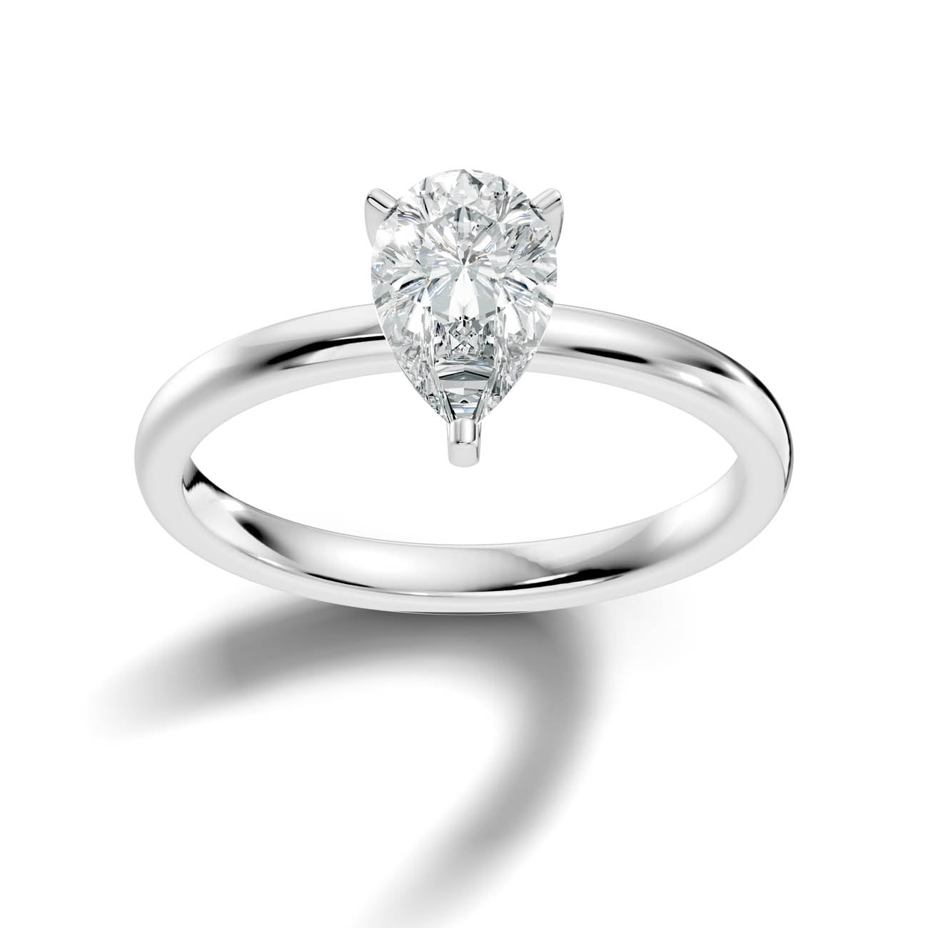1.00 Ct. Pear Shaped Diamond Solitaire Engagement Ring
