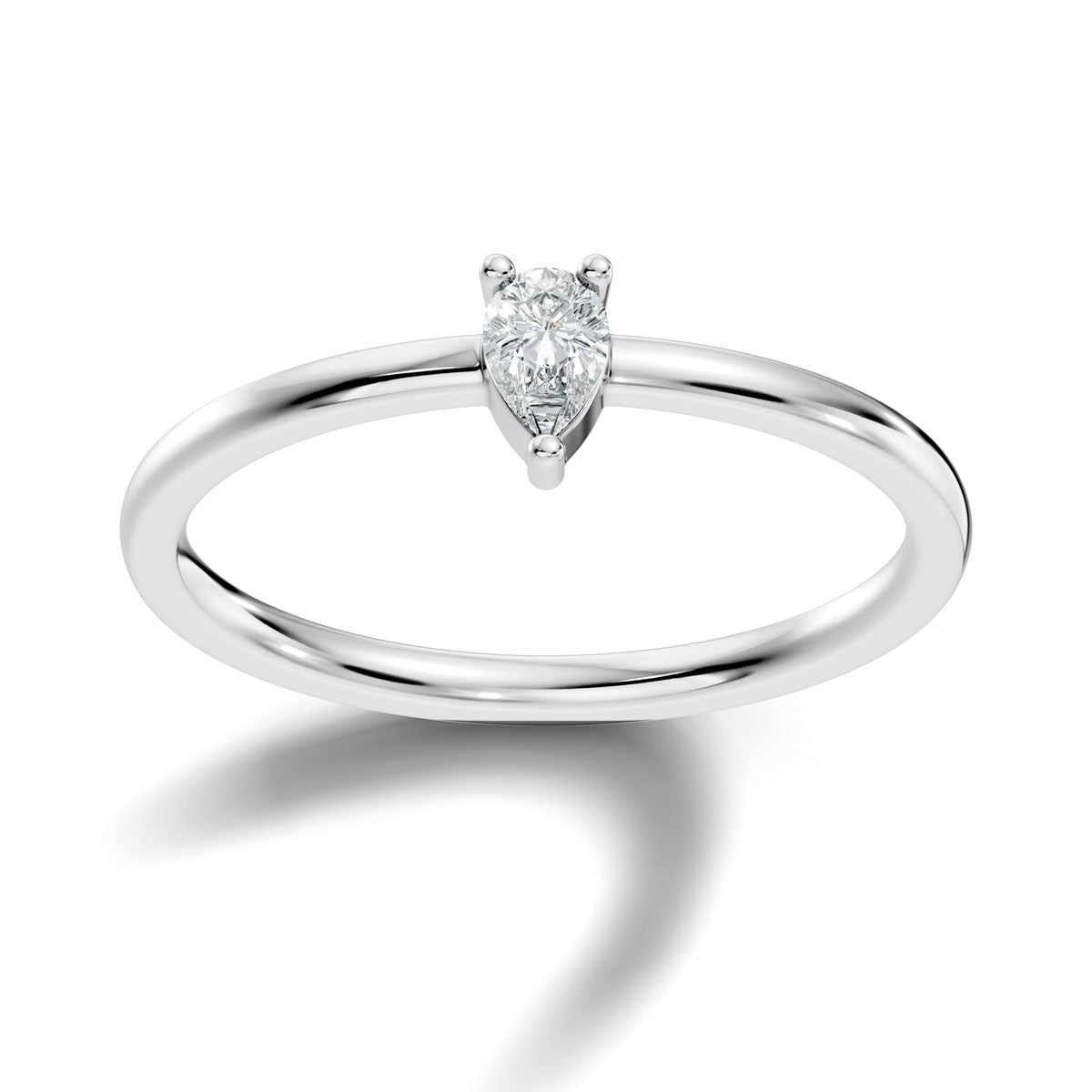 .10 Ct. Pear-Shaped Diamond Solitaire Ring with Three-Prong Setting 3