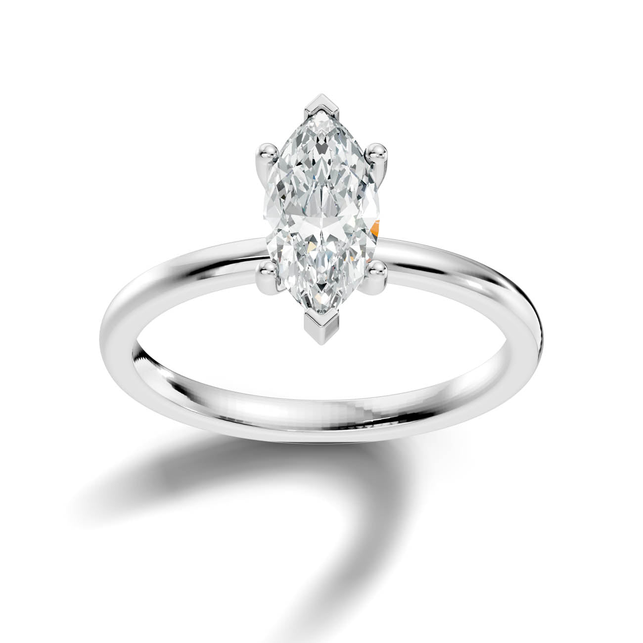.50-1.50 Ct. Classic Marquise Diamond Solitaire Ring with Four-Prong Setting